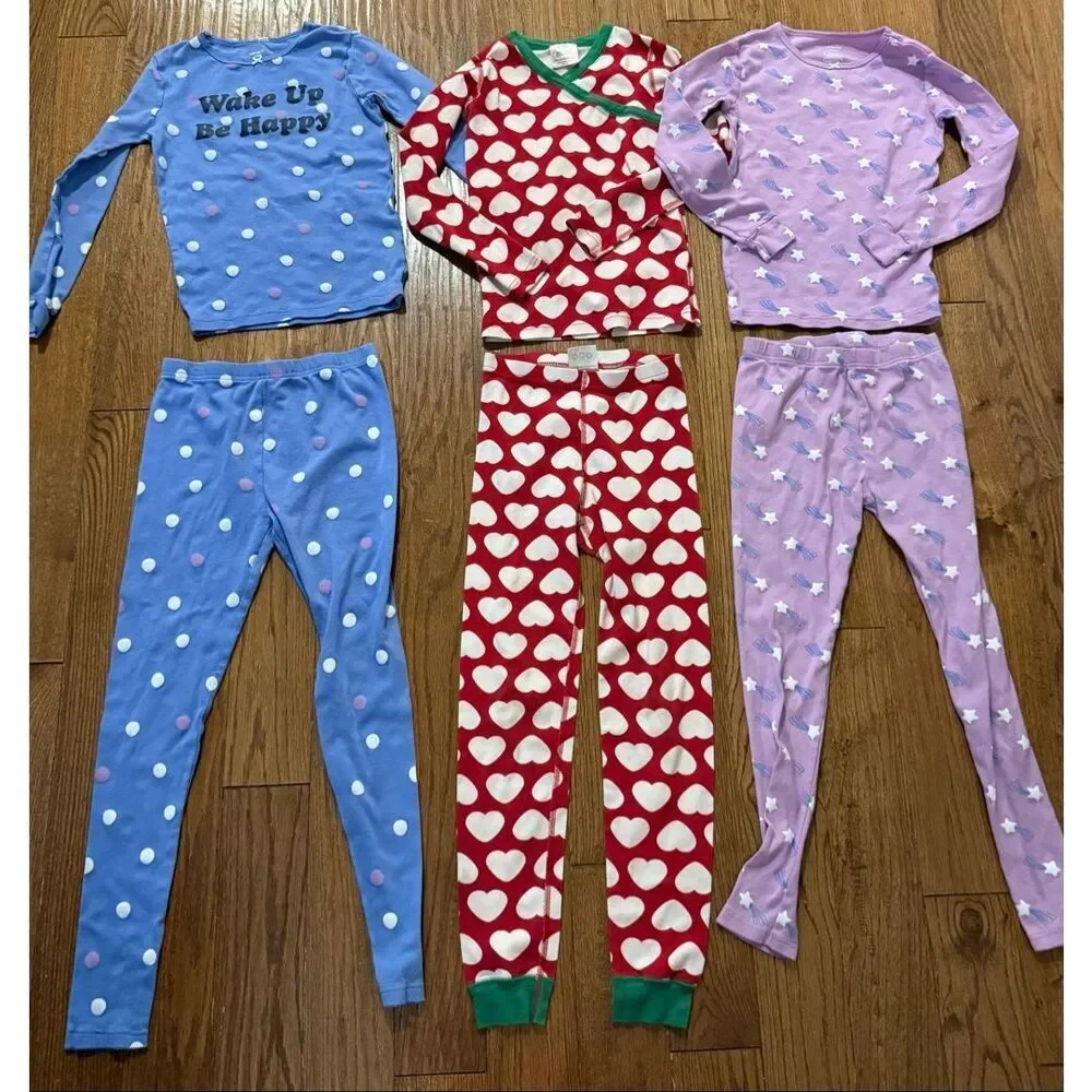 Girls size 10 long sleeve pajama set bundle Hanna Andersson and Carters